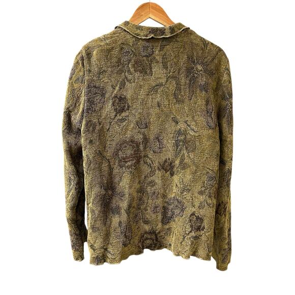 Winding River USA Jacket Large Floral Burnout Button Front Textured Boho Artsy - Picture 3 of 8